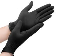 Large Black Powder Free Nitrile Disposable Gloves - Box of 100 from Wurth