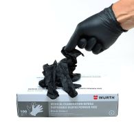 Large Black Powder Free Nitrile Disposable Gloves - Box of 100 from Wurth