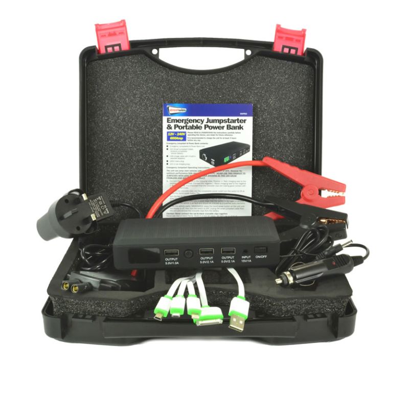 12V Portable Power Supply and Emergency Jump Starter Kit