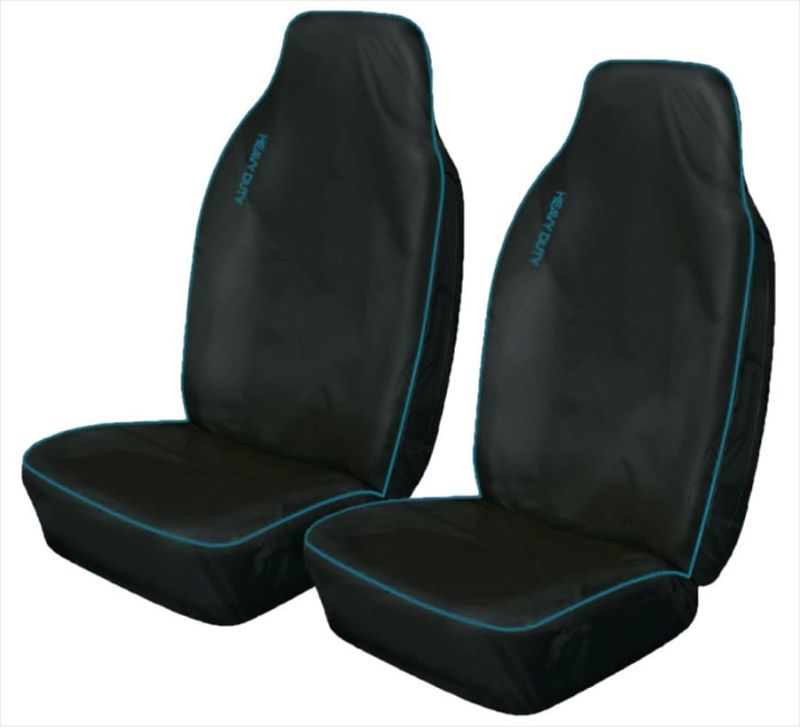 Blue Trim Front Seat Covers, Hard Car Seat Covers