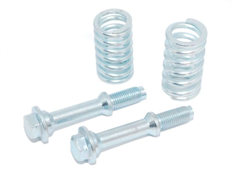 Exhaust Bolt and Spring,8PCS Exhaust Repair Set Including Bolt Nut Spring Gasket Steel Automobile Accessories 