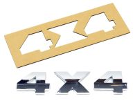 Chrome "4X4" Lettering kit with template - 3 self adhesive letters