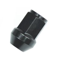 Black tapered seat wheel nut 12mm x 1.5mm - 19mm Hex